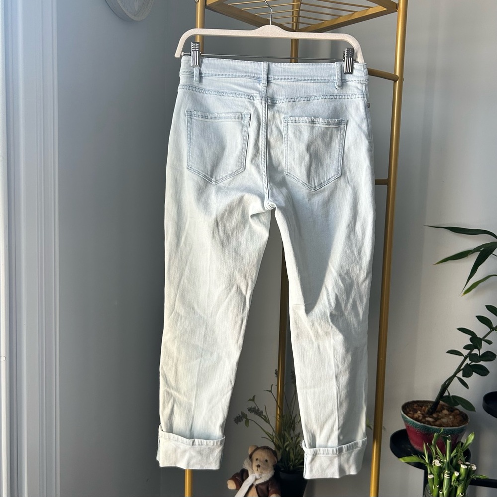 J. Jill women’s Light Wash high rise cuffed cropped denim size 4 - Picture 3 of 8